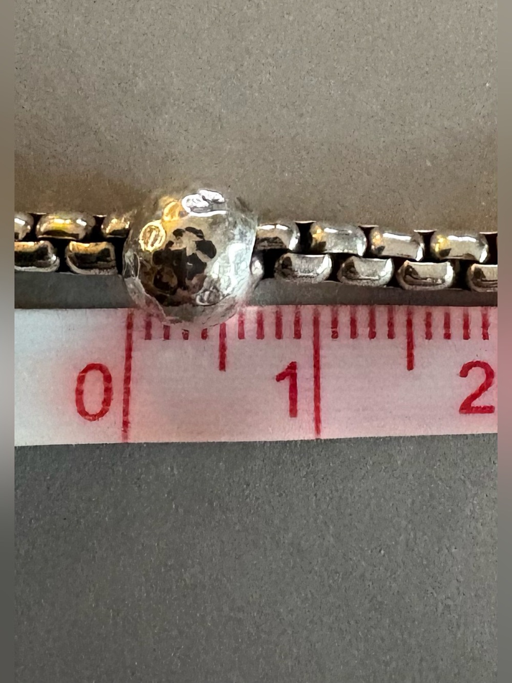 JAI thick sterling silver hammered ball bracelet - Picture 5 of 6